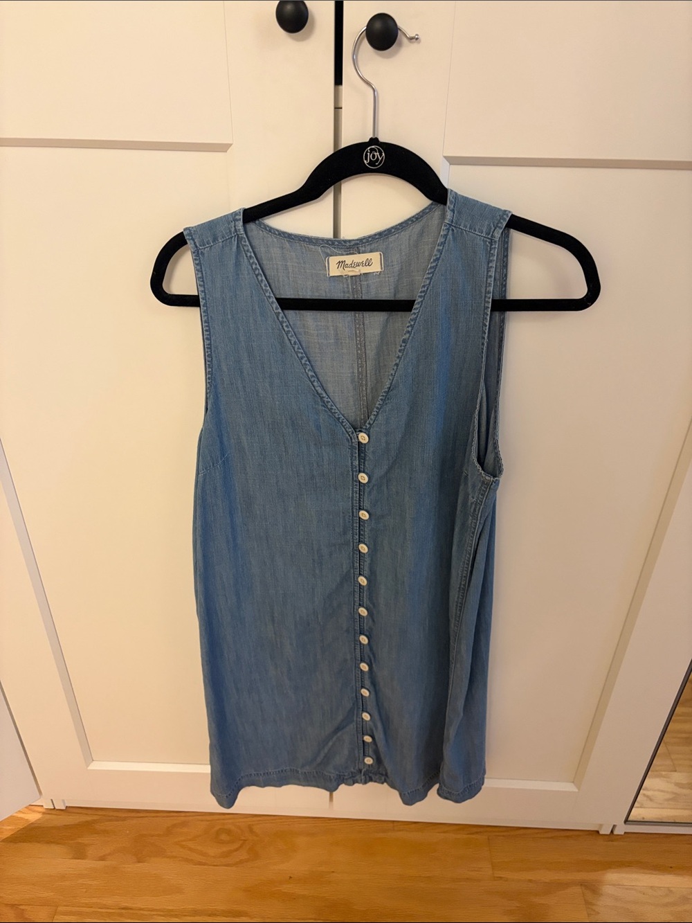 Madewell Denim Sleeveless Button-Front Dress